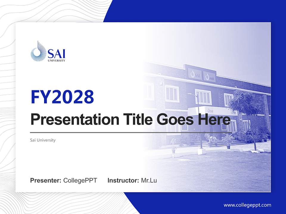 Sai University Academic Presentation/Research Findings Report PPT Template4:3 ratio PPT effect preview image5