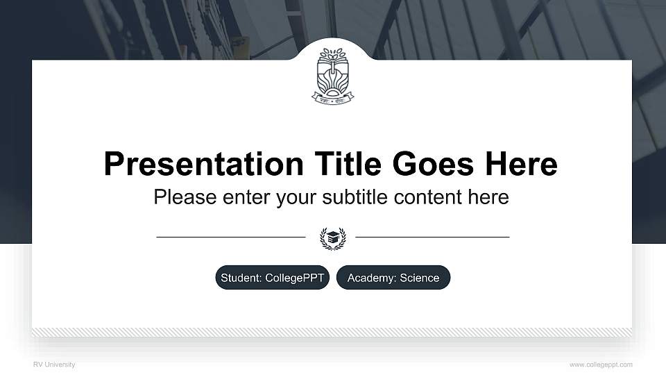 RV University National Scholarship Defense PPT Template16:9 ratio PPT effect preview image