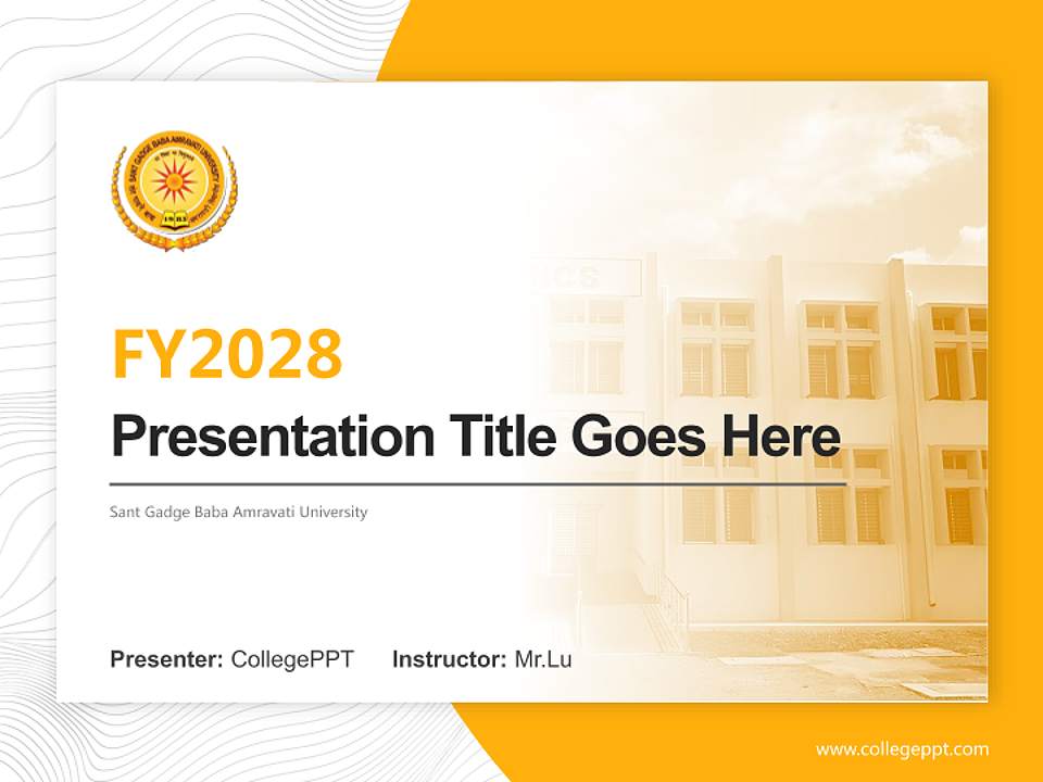 Sant Gadge Baba Amravati University Academic Presentation/Research Findings Report PPT Template4:3 ratio PPT effect preview image5