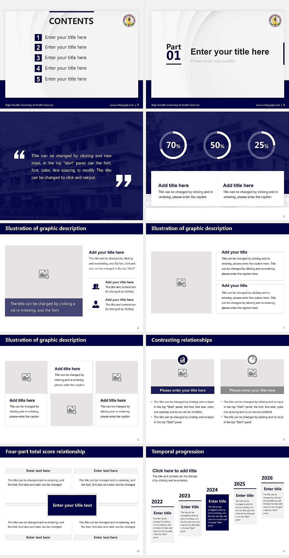 Rajiv Gandhi University of Health Sciences Thesis Proposal/Graduation Defense PPT Template4:3 ratio PPT effect preview image2