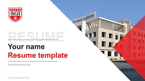 Sanjay Ghodawat University Resume PPT Template