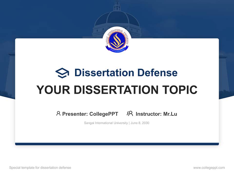 Sangai International University Graduation Thesis Defense PPT Template4:3 ratio PPT effect preview image7