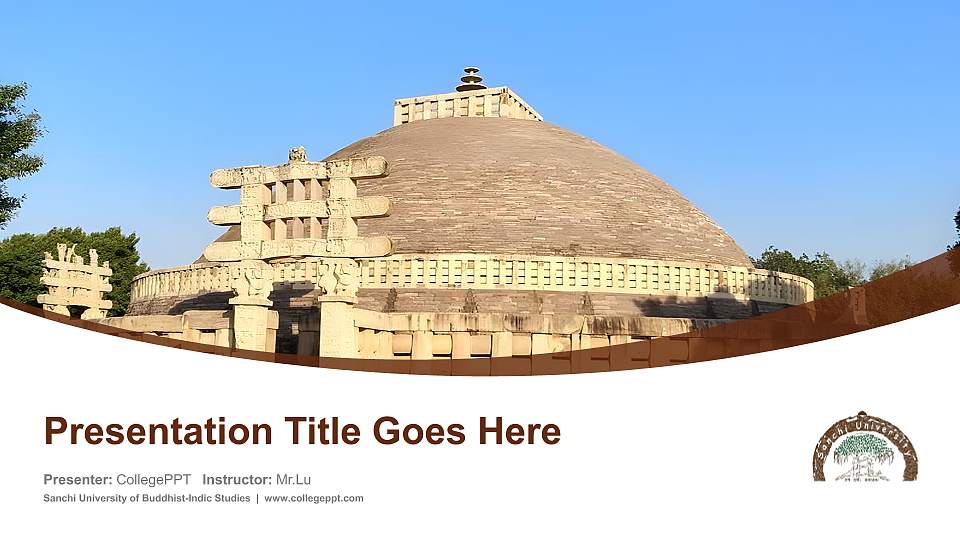 Sanchi University of Buddhist-Indic Studies Course/Courseware Creation PPT Template16:9 ratio PPT effect preview image