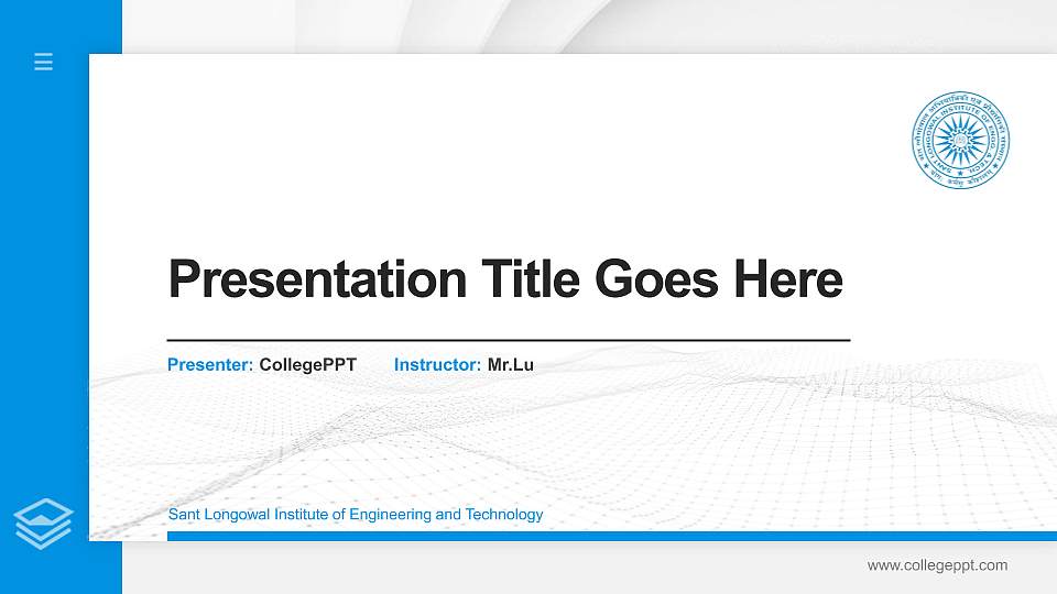 Sant Longowal Institute of Engineering and Technology Thesis Proposal/Graduation Defense PPT Template16:9 ratio PPT effect preview image