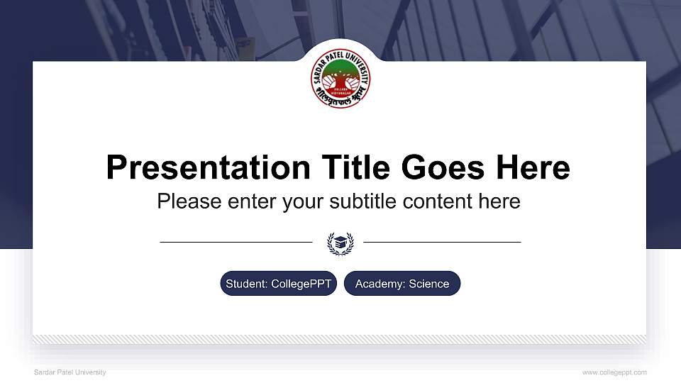 Sardar Patel University National Scholarship Defense PPT Template16:9 ratio PPT effect preview image