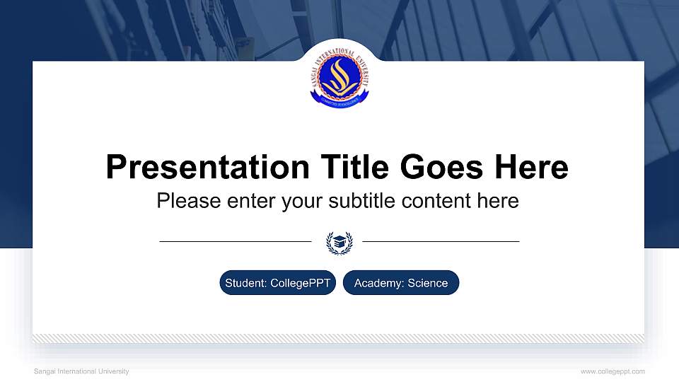 Sangai International University National Scholarship Defense PPT Template16:9 ratio PPT effect preview image