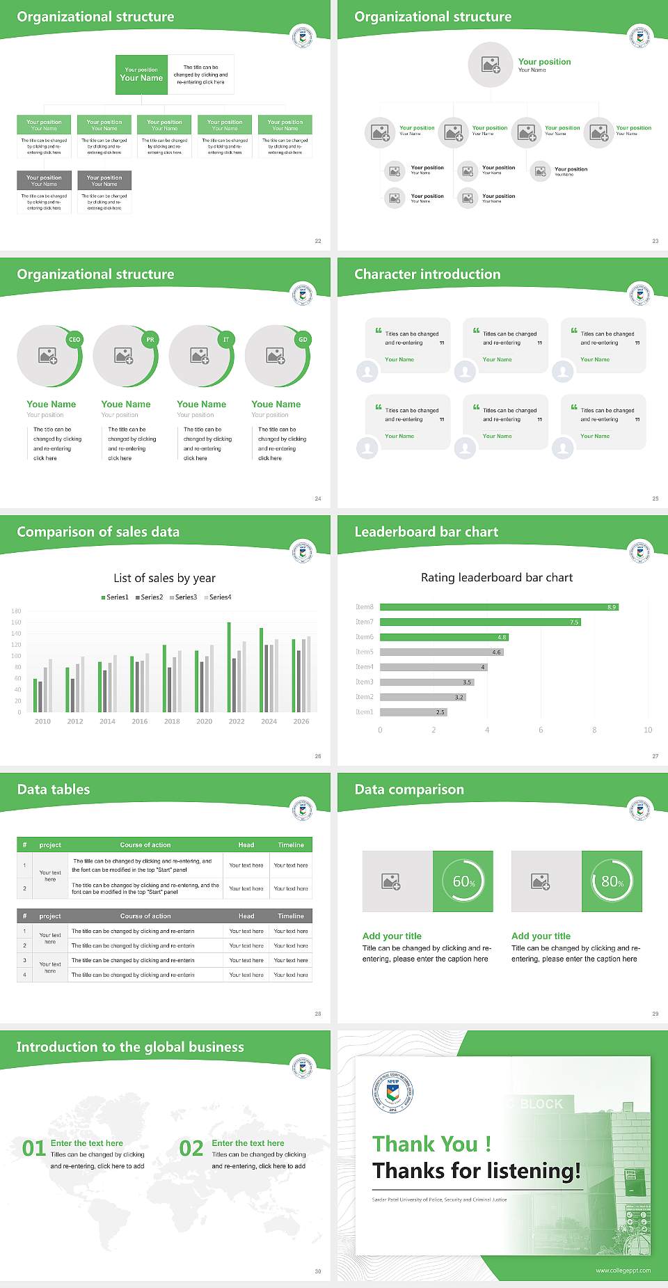 Sardar Patel University of Police, Security and Criminal Justice Academic Presentation/Research Findings Report PPT Template4:3 ratio PPT effect preview image4