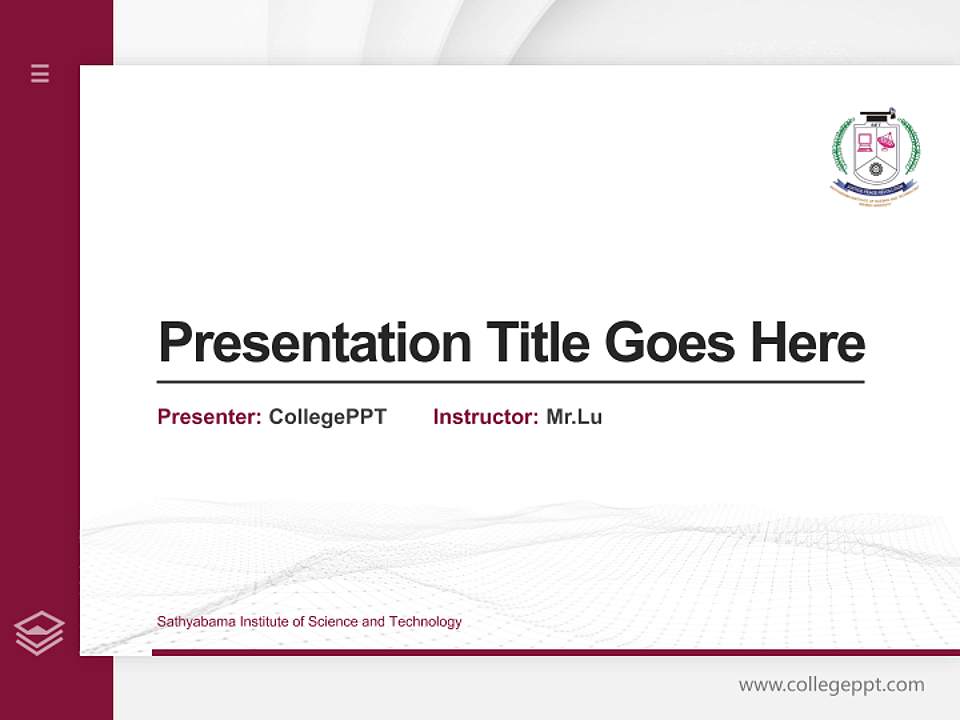 Sathyabama Institute of Science and Technology Thesis Proposal/Graduation Defense PPT Template4:3 ratio PPT effect preview image5