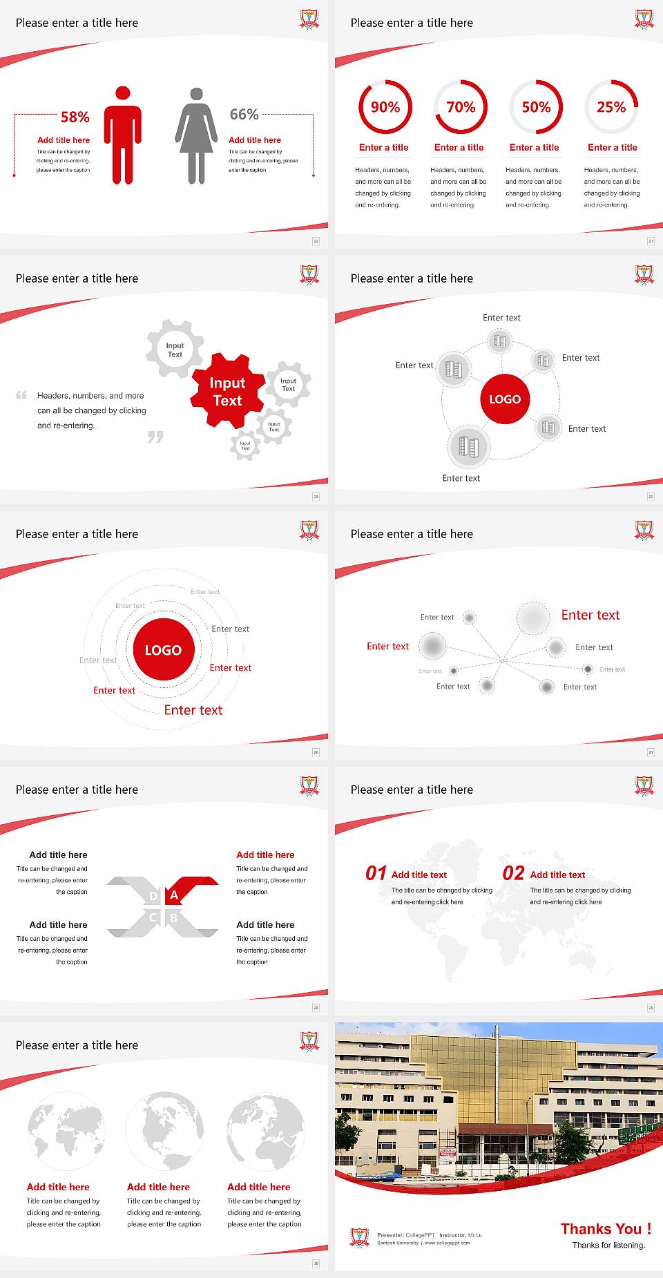 Santosh University Course/Courseware Creation PPT Template4:3 ratio PPT effect preview image4