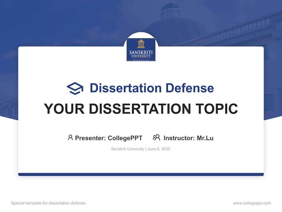 Sanskriti University Graduation Thesis Defense PPT Template4:3 ratio PPT effect preview image7
