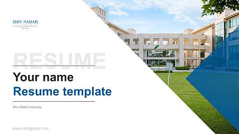 Shiv Nadar University Resume PPT Template
