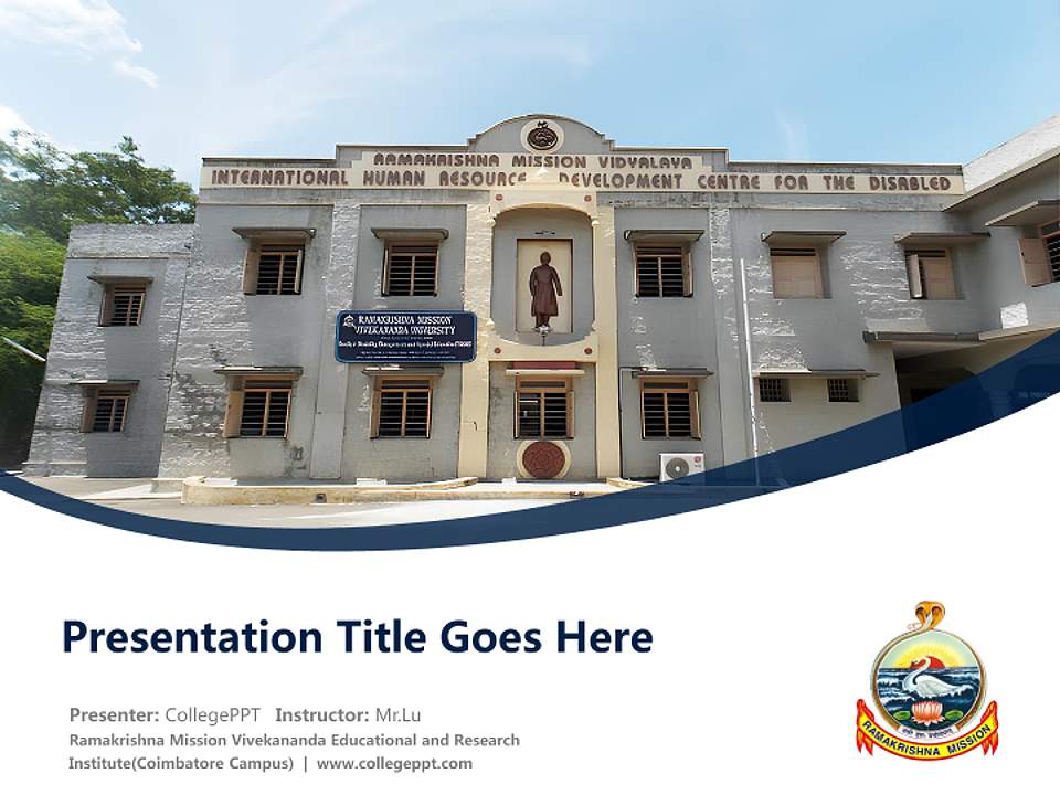 Ramakrishna Mission Vivekananda Educational and Research Institute(Coimbatore Campus) Course/Courseware Creation PPT Template4:3 ratio PPT effect preview image5