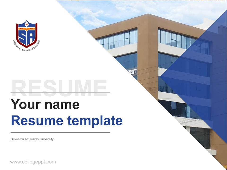 Saveetha Amaravati University Resume PPT Template4:3 ratio PPT effect preview image5