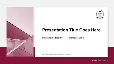 Sathyabama Institute of Science and Technology General PPT Template