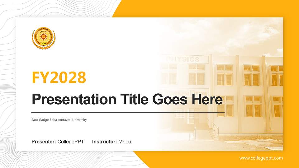 Sant Gadge Baba Amravati University Academic Presentation/Research Findings Report PPT Template16:9 ratio PPT effect preview image