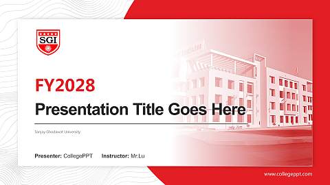 Sanjay Ghodawat University Academic Presentation/Research Findings Report PPT Template
