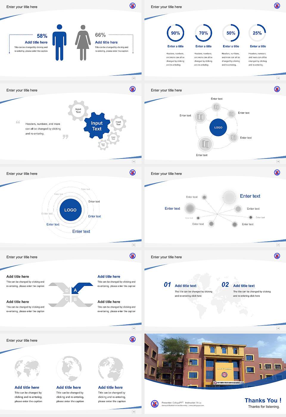 Sarvepalli Radhakrishnan University Course/Courseware Creation PPT Template16:9 ratio PPT effect preview image4