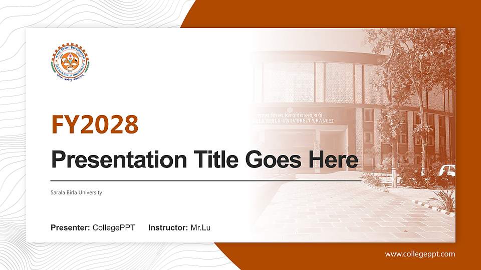 Sarala Birla University Academic Presentation/Research Findings Report PPT Template16:9 ratio PPT effect preview image