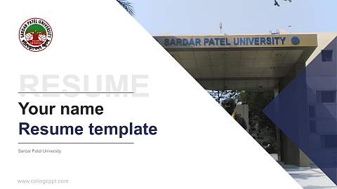 Sardar Patel University Resume PPT Template