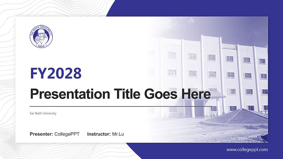 Sai Nath University Academic Presentation/Research Findings Report PPT Template16:9 ratio PPT effect preview image