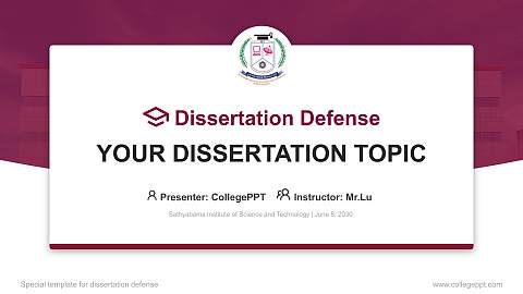 Sathyabama Institute of Science and Technology Graduation Thesis Defense PPT Template