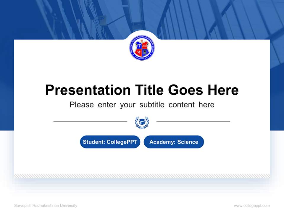 Sarvepalli Radhakrishnan University National Scholarship Defense PPT Template4:3 ratio PPT effect preview image4