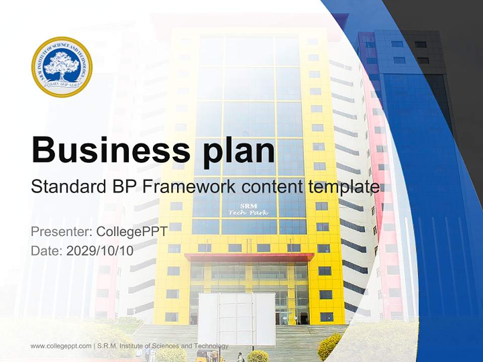 S.R.M. Institute of Sciences and Technology Competition/Entrepreneurship Contest PPT Template4:3 ratio PPT effect preview image9