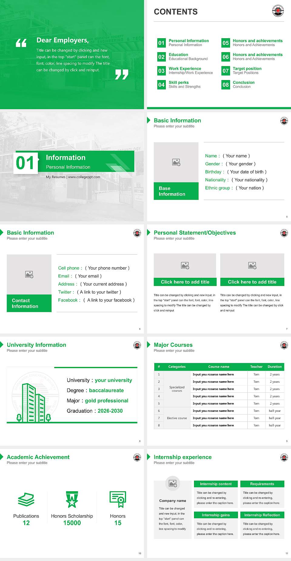 Sarvajanik College of Engineering and Technology Resume PPT Template4:3 ratio PPT effect preview image2