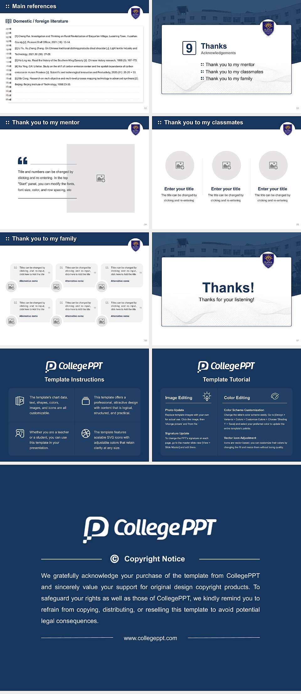 Rama University Graduation Thesis Defense PPT Template4:3 ratio PPT effect preview image7