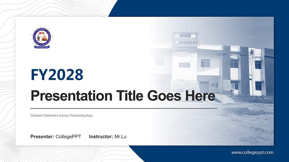 Shaheed Mahendra Karma Vishwavidyalaya Academic Presentation/Research Findings Report PPT Template16:9 ratio PPT effect preview image