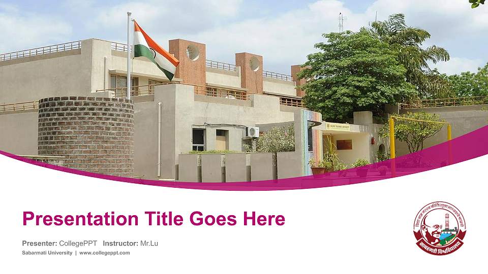 Sabarmati University Course/Courseware Creation PPT Template16:9 ratio PPT effect preview image