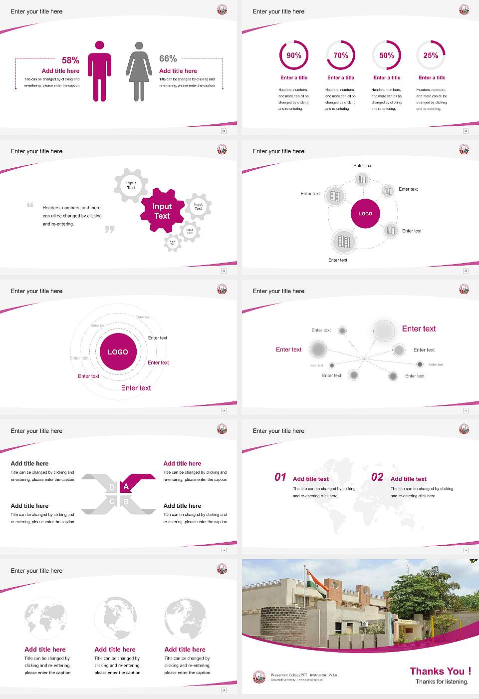 Sabarmati University Course/Courseware Creation PPT Template16:9 ratio PPT effect preview image4