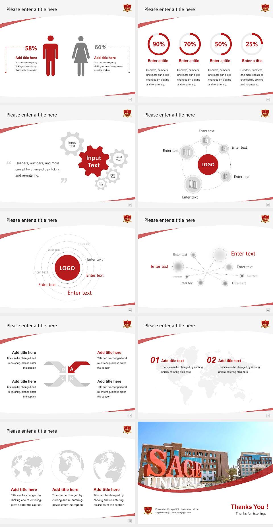 Sage University Course/Courseware Creation PPT Template4:3 ratio PPT effect preview image4