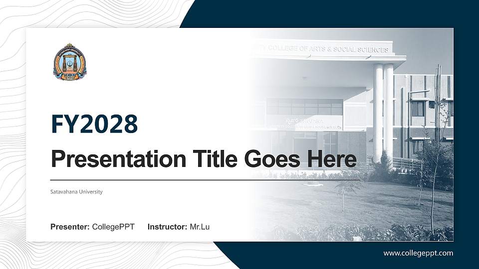 Satavahana University Academic Presentation/Research Findings Report PPT Template16:9 ratio PPT effect preview image