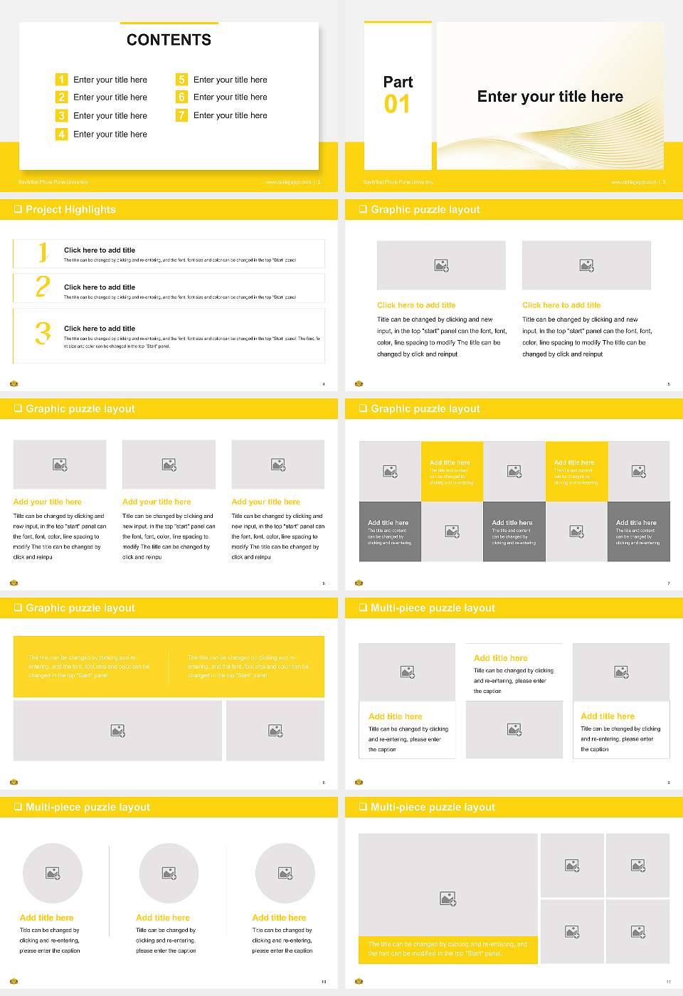 Savitribai Phule Pune University General PPT Template16:9 ratio PPT effect preview image2