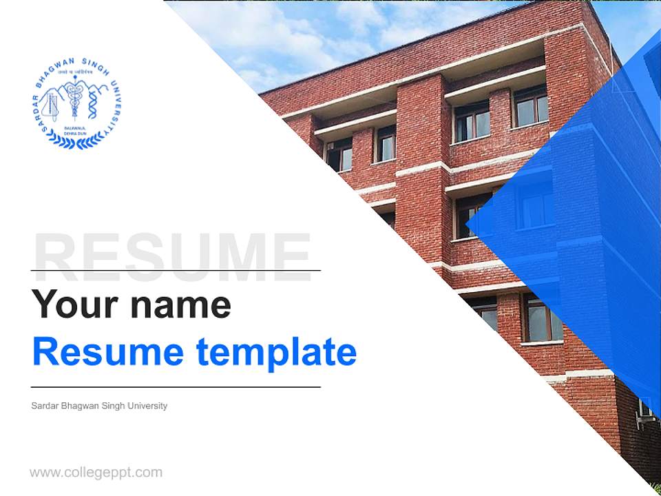 Sardar Bhagwan Singh University Resume PPT Template4:3 ratio PPT effect preview image5