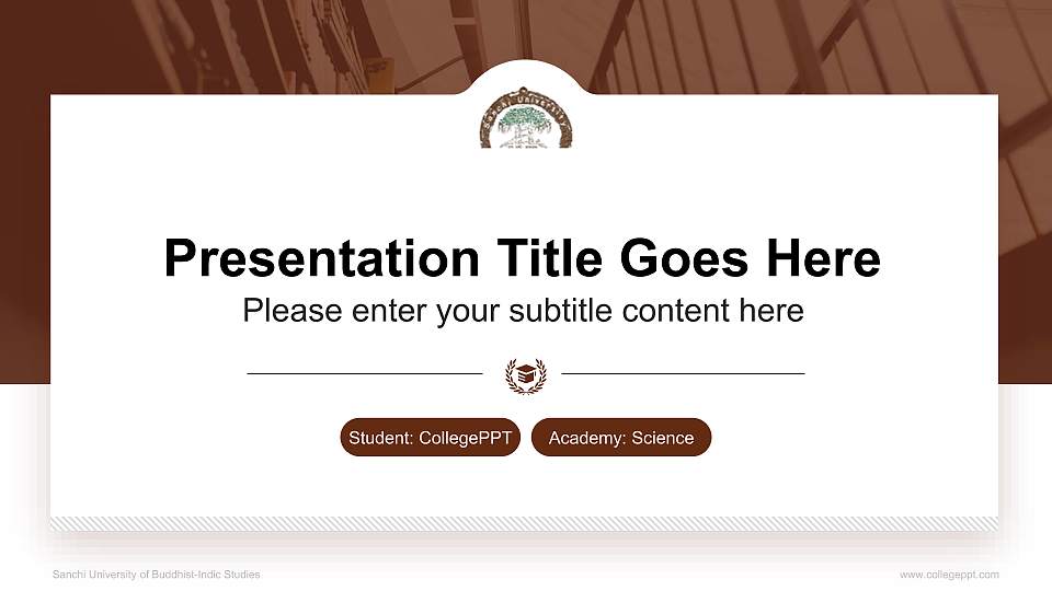 Sanchi University of Buddhist-Indic Studies National Scholarship Defense PPT Template16:9 ratio PPT effect preview image