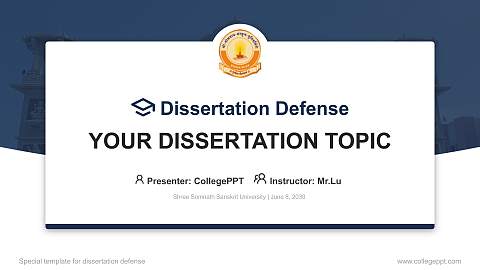 Shree Somnath Sanskrit University Graduation Thesis Defense PPT Template