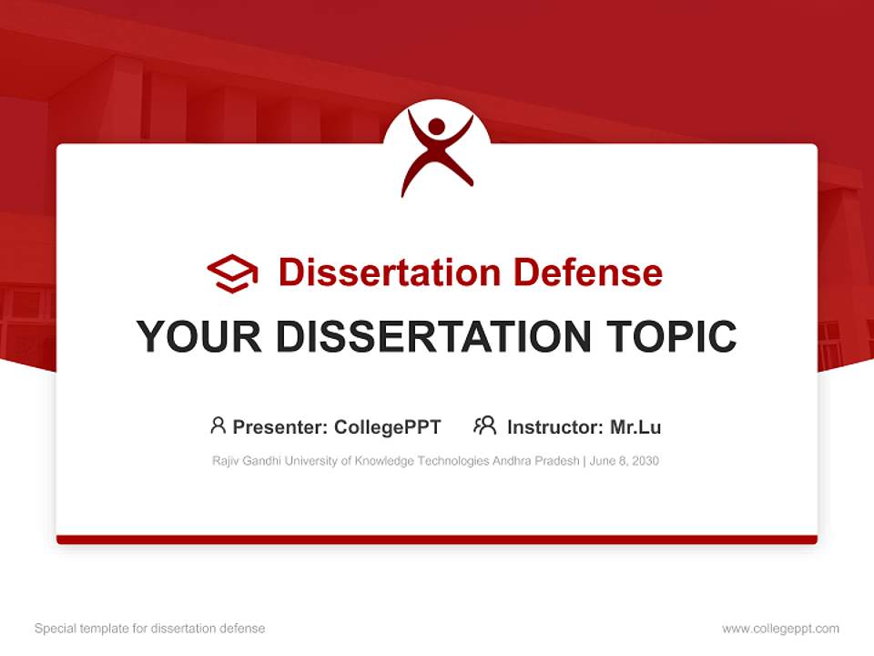 Rajiv Gandhi University of Knowledge Technologies Andhra Pradesh Graduation Thesis Defense PPT Template4:3 ratio PPT effect preview image7