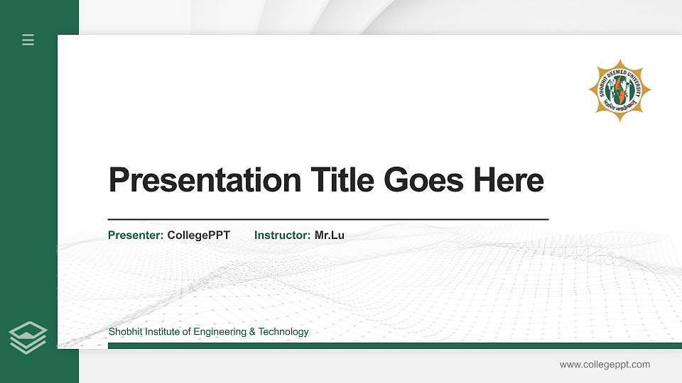 Shobhit Institute of Engineering & Technology Thesis Proposal/Graduation Defense PPT Template16:9 ratio PPT effect preview image