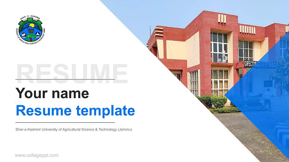 Sher-e-Kashmir University of Agricultural Science & Technology (Jammu) Resume PPT Template16:9 ratio PPT effect preview image