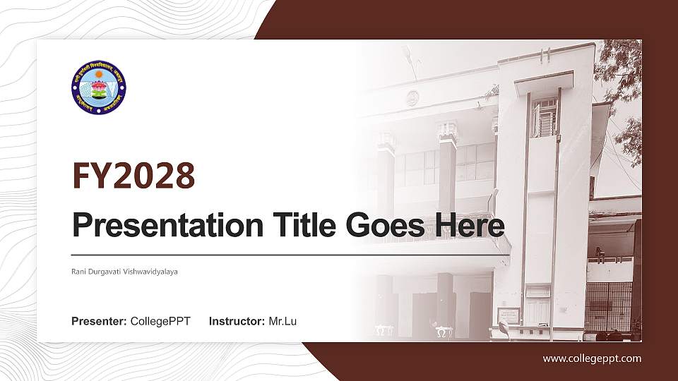 Rani Durgavati Vishwavidyalaya Academic Presentation/Research Findings Report PPT Template16:9 ratio PPT effect preview image