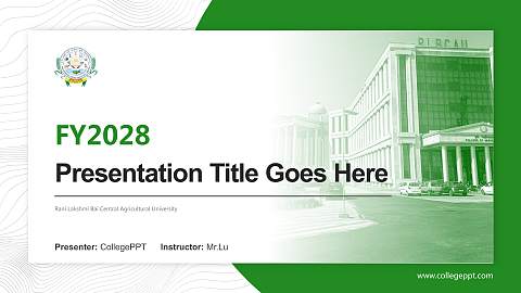 Rani Lakshmi Bai Central Agricultural University Academic Presentation/Research Findings Report PPT Template