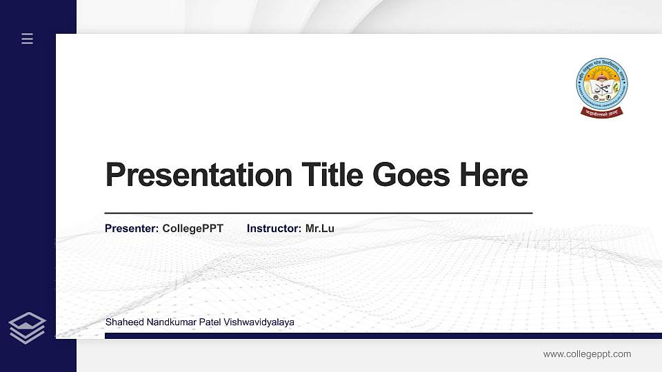 Shaheed Nandkumar Patel Vishwavidyalaya Thesis Proposal/Graduation Defense PPT Template16:9 ratio PPT effect preview image