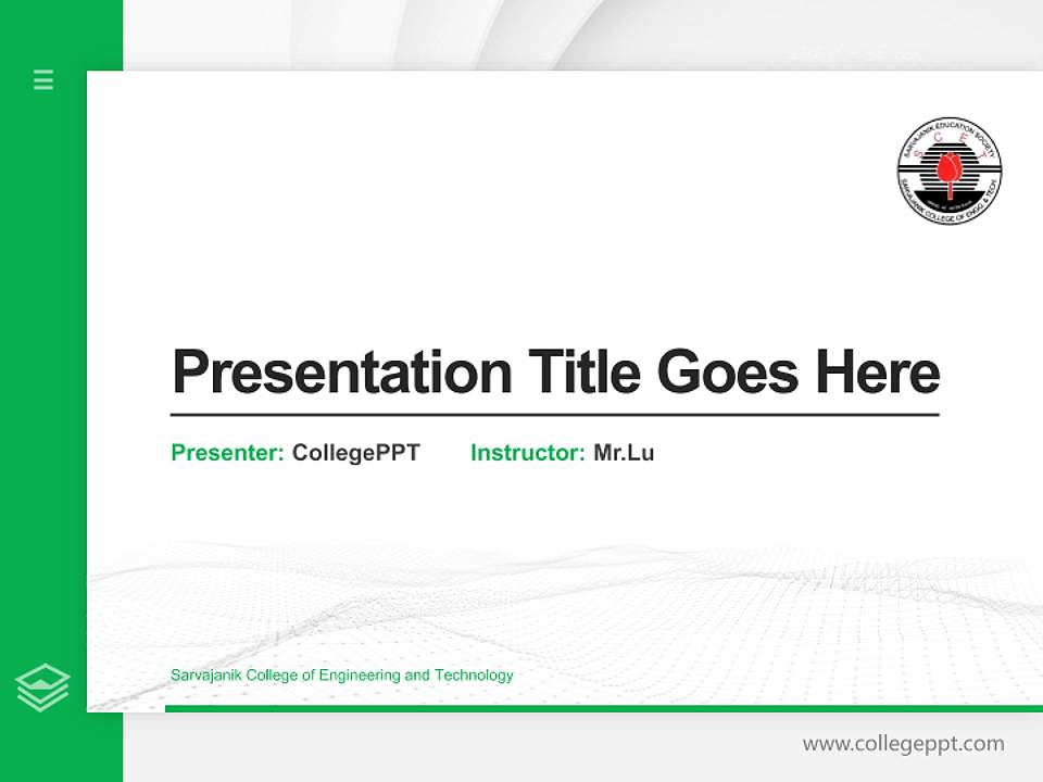 Sarvajanik College of Engineering and Technology Thesis Proposal/Graduation Defense PPT Template4:3 ratio PPT effect preview image5