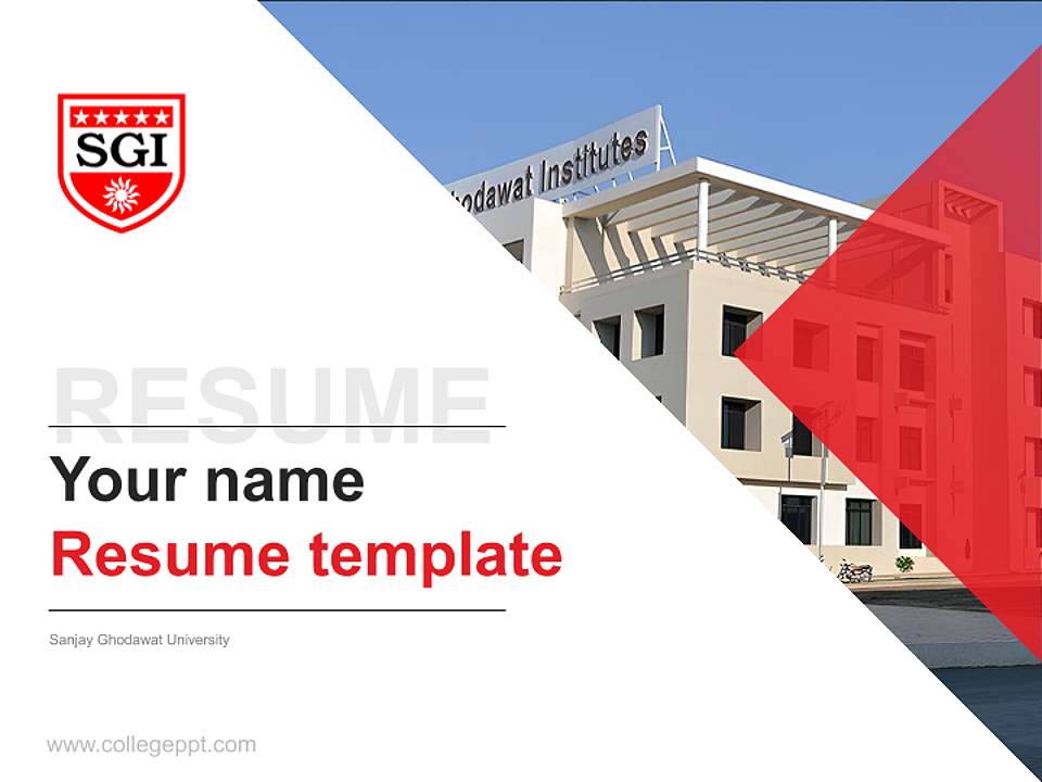 Sanjay Ghodawat University Resume PPT Template4:3 ratio PPT effect preview image5