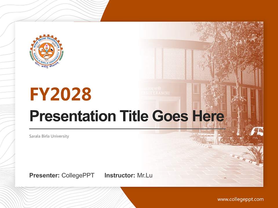 Sarala Birla University Academic Presentation/Research Findings Report PPT Template4:3 ratio PPT effect preview image5