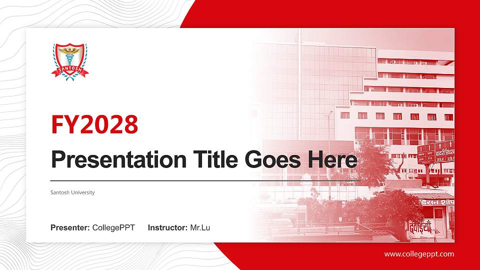 Santosh University Academic Presentation/Research Findings Report PPT Template16:9 ratio PPT effect preview image