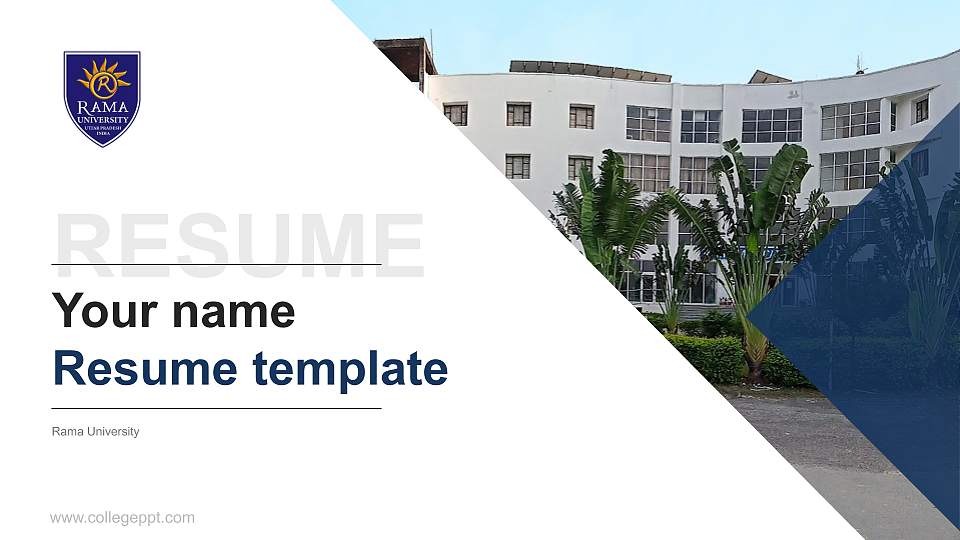 Rama University Resume PPT Template16:9 ratio PPT effect preview image