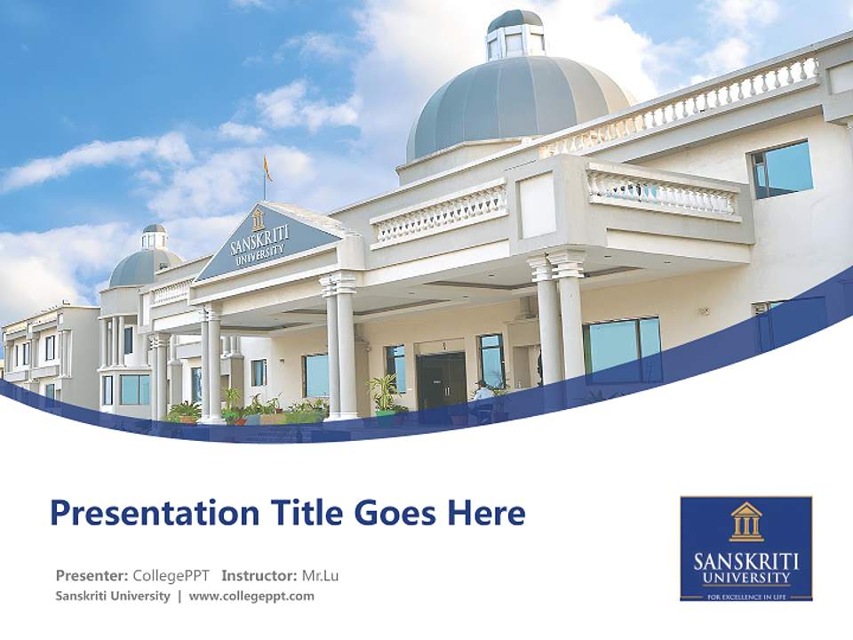 Sanskriti University Course/Courseware Creation PPT Template4:3 ratio PPT effect preview image5